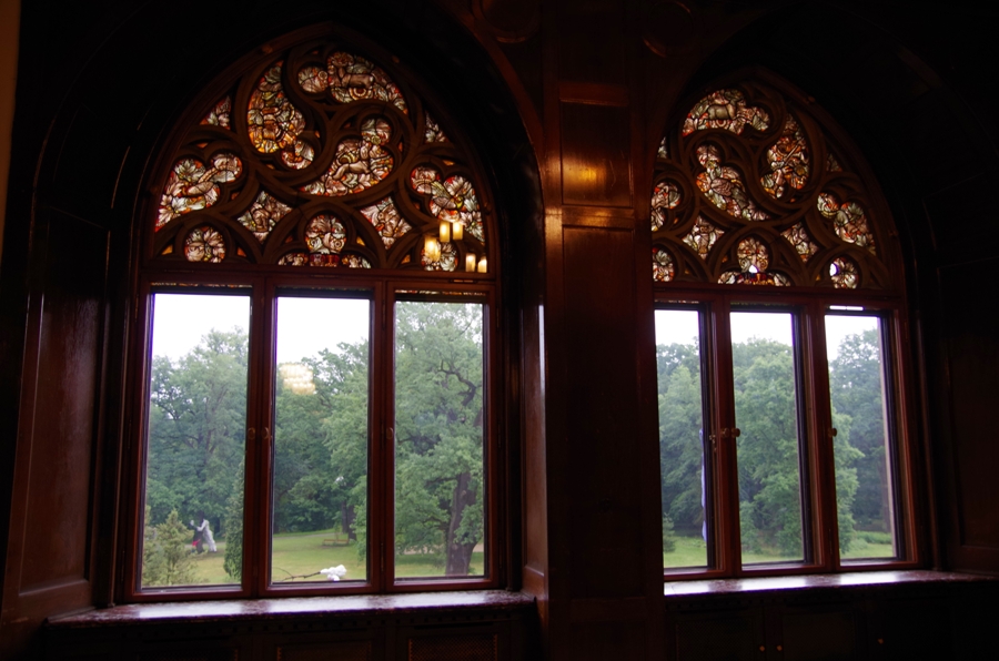 Zamek Moszna - witraże okienne