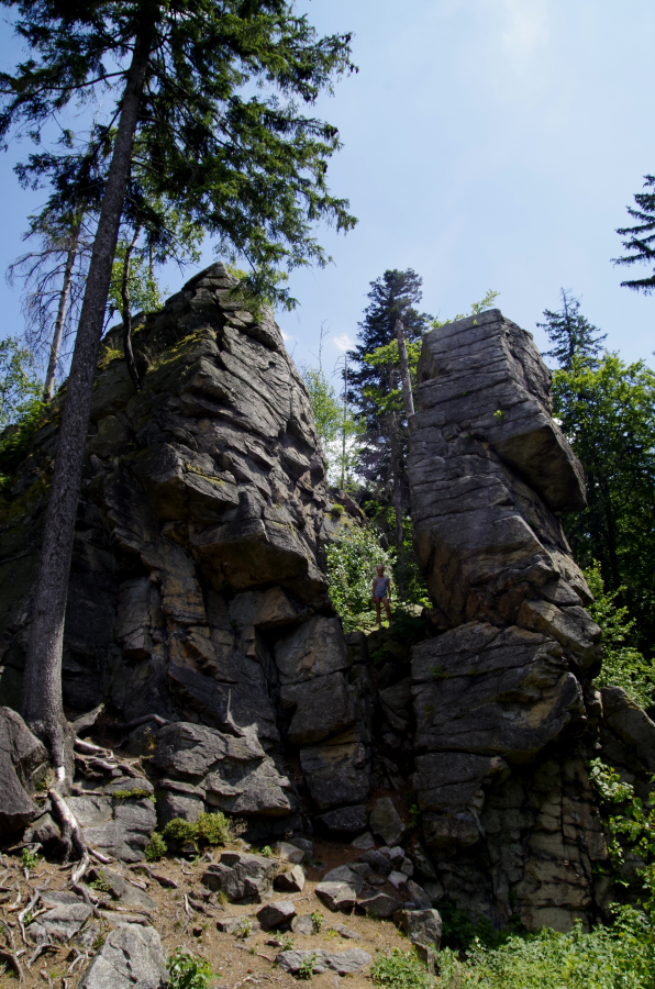Wyprawa na zamek Karpień - skały na szlaku